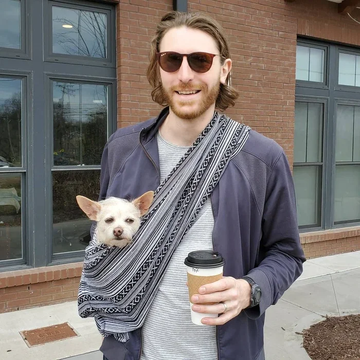 Walking Palm – Dog Sling – Salt & Pepper Woven