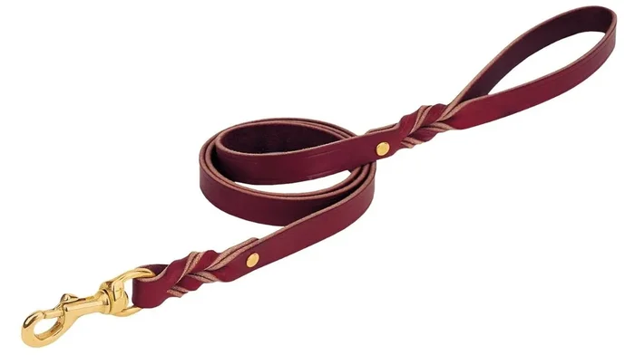 Weaver Heritage Twisted Latigo Leather Leash, 3/4″ x 6′