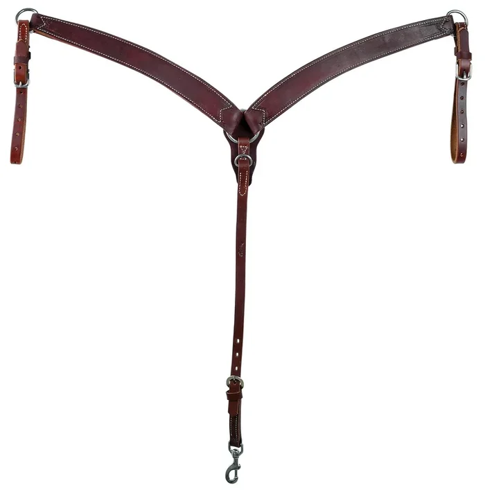 Weaver Working Cowboy Harness Leather Contoured Breast Collar with Stainless Steel Hardware