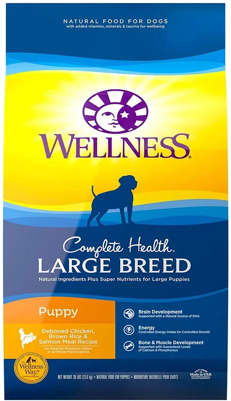 Wellness Complete Health Natural Large Breed Puppy Chicken, Brown Rice and Salmon Recipe Dry Dog Food
