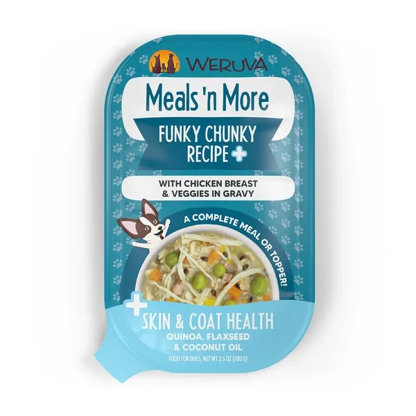 Weruva Meals ‘n More Funky Chunky Recipe Plus with Chicken Breast & Veggies in Gravy Dog Food