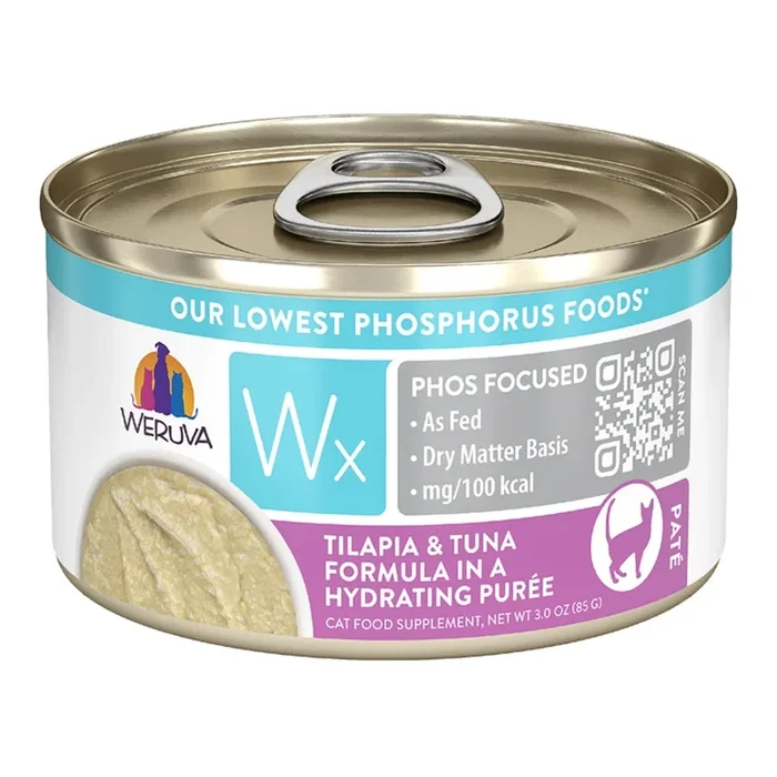 Weruva Wx Phos Focused Grain Free Tilapia & Tuna Formula in Gravy Wet Cat Food 3oz