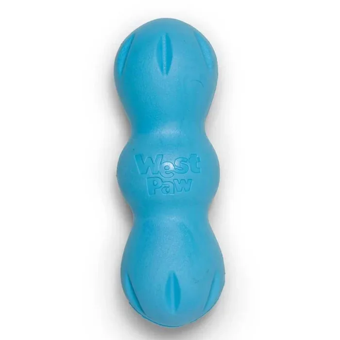 West Paw Zogoflex Rumpus Dog Chew Toy Medium Aqua Blue