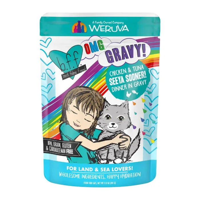 Wet Cat Food – BFF OMG Gravy! – Seeya Sooner! – Chicken & Tuna Dinner in Gravy