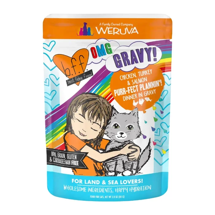 Wet Cat Food – BFF OMG Gravy!, Purr-Fect Plannin’! – Chicken, Turkey & Salmon Dinner in Gravy