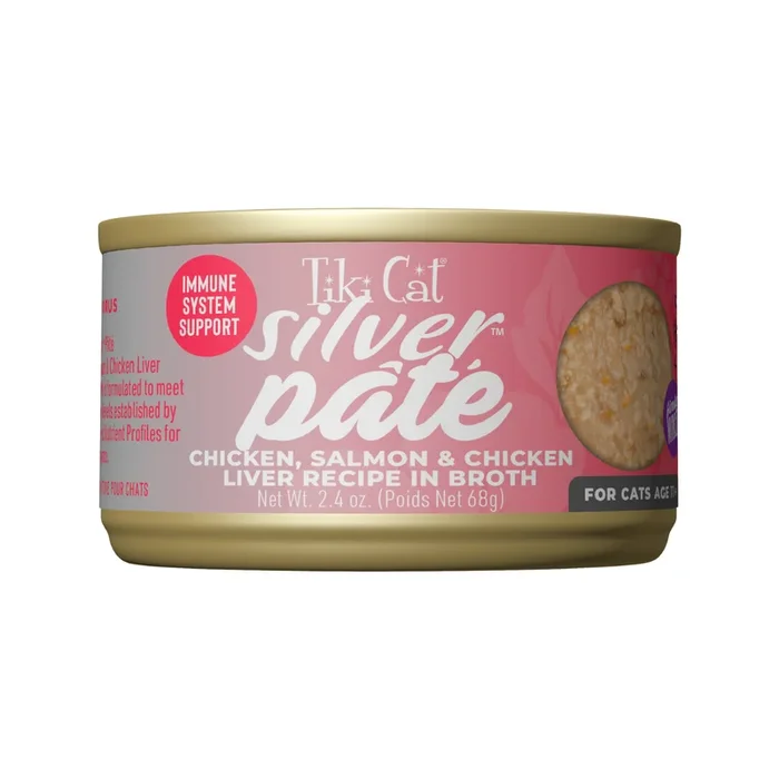 Wet Cat Food – SILVER PÂTÉ – Chicken, Salmon & Chicken Liver Recipe in Broth