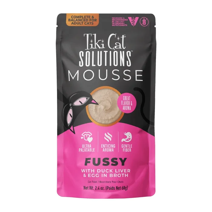 Wet Cat Food – SOLUTIONS MOUSSE – Fussy – Duck Liver & Egg Recipe in Broth – Adult