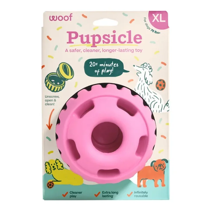 Woof Birthday Pupsicle Dog Toy – Pink
