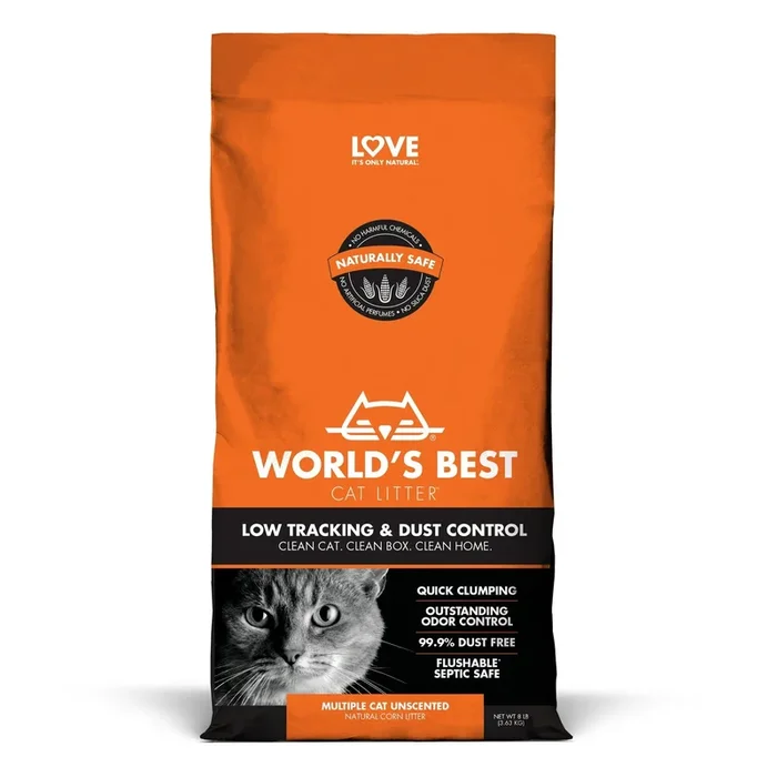 World’s Best Cat Litter Low Tracking and Dust Control Multiple Cat Unscented