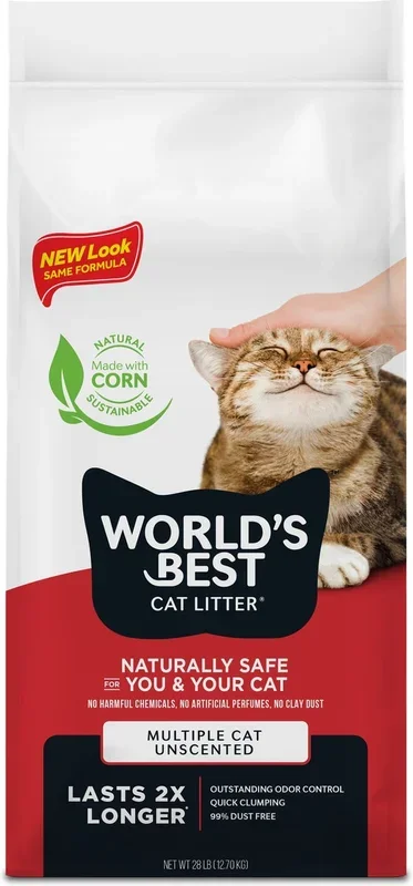 World’s Best Multi-Cat Unscented Clumping Corn Cat Litter