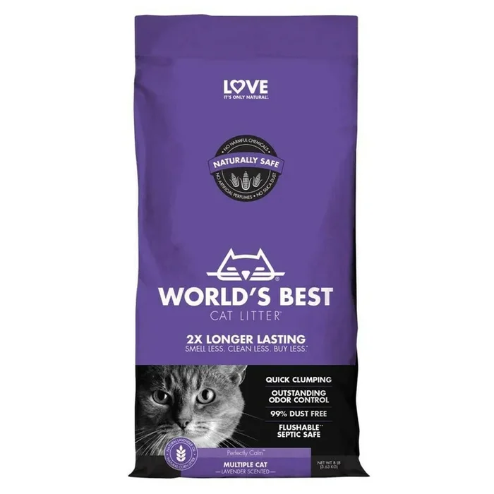 World’s Best Original Series Lavender Scented Multi Cat Litter, 8lb