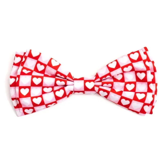 Worthy Dog – Colorblock Hearts Bow Tie