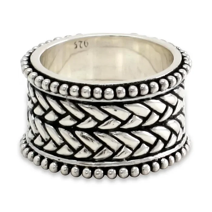Woven Wonder Sterling Silver Men’s Ring