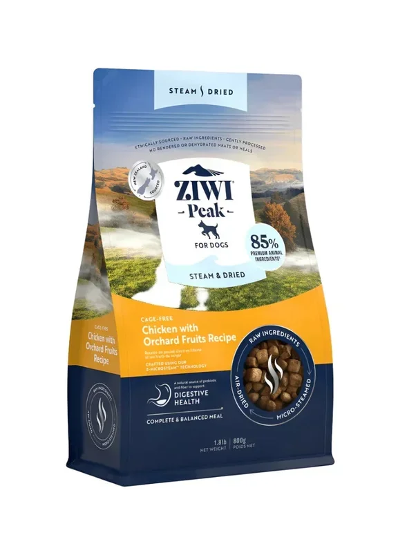 ZiwiPeak Chicken With Orchards Fruit, Steam-Dried Dog Food, 1.8-lb Bag