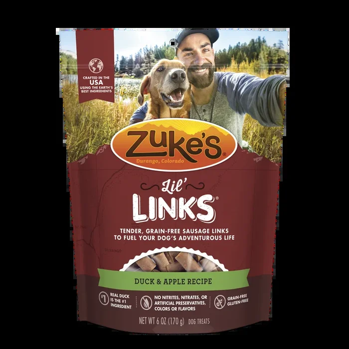 Zukes Lil’ Links Grain Free Duck and Apple Recipe for Dogs
